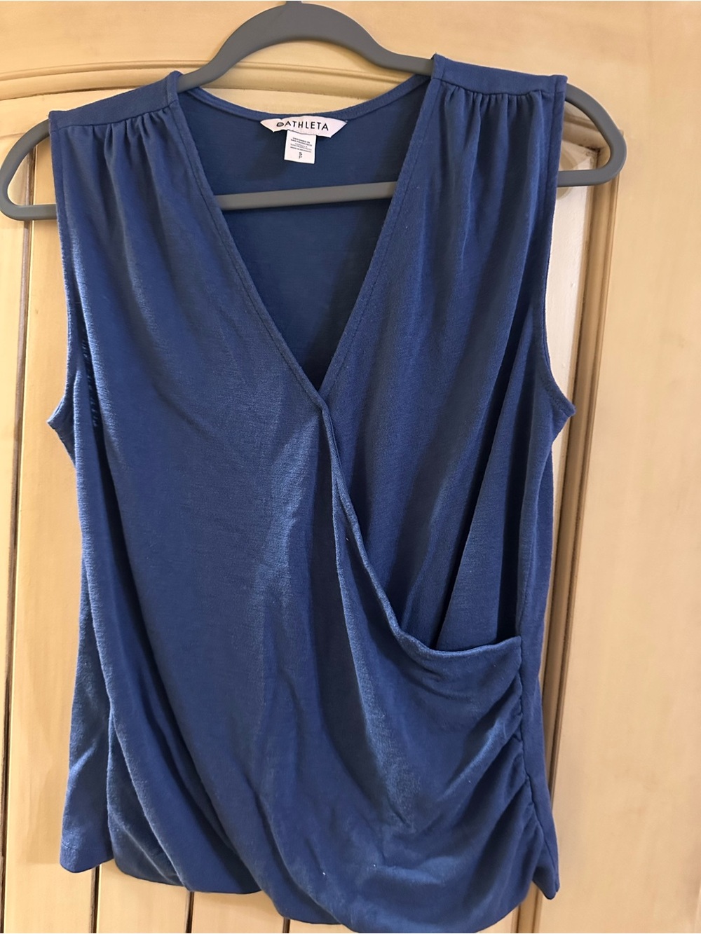 Athleta Draped V-Neck Sleeveless Top in Blue